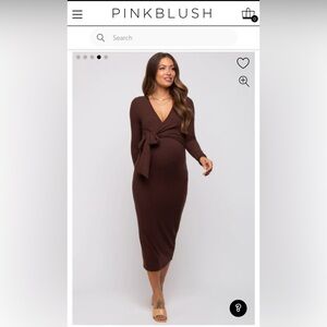 PinkBlush Women's Brown Maternity Dress size M